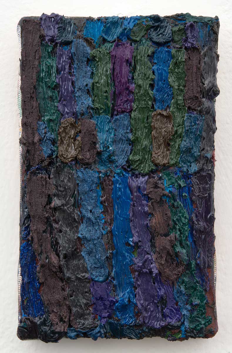 painting: Brett Baker, Axel's Forest IV, oil on canvas, 5 x 3 inches, 2010-2012
