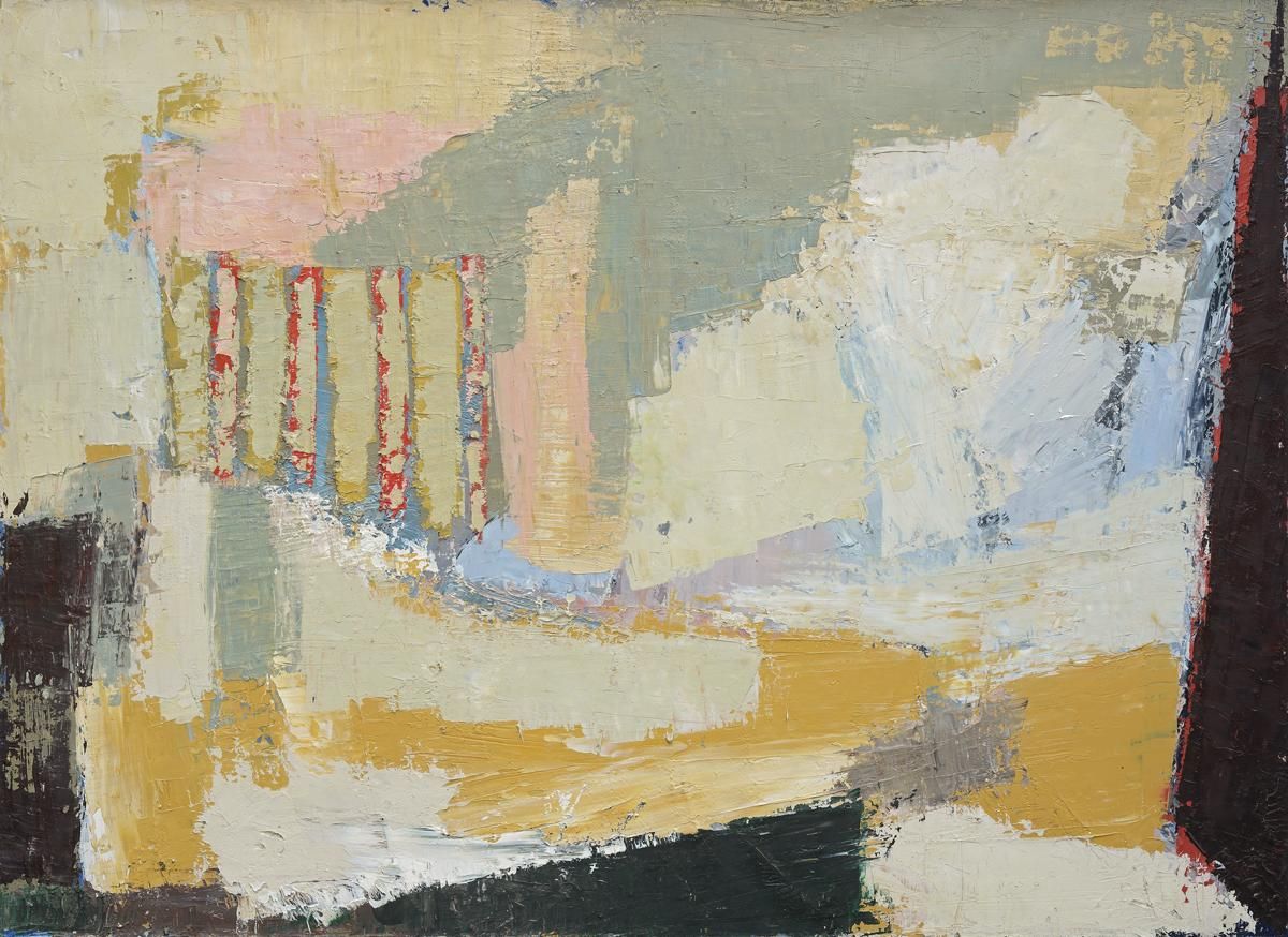 painting: Nicolas de Staël, Paysage, Sicile, 1953, oil on canvas, 28 3/4 by 39 3/8 inches (courtesy of Mitchell-Innes and Nash)