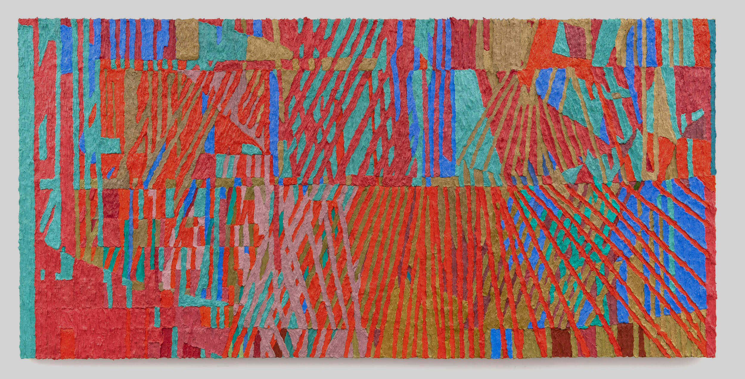 Brett Baker, Things of August, 2021-2022 oil on canvas, 31 x 63.5 inches